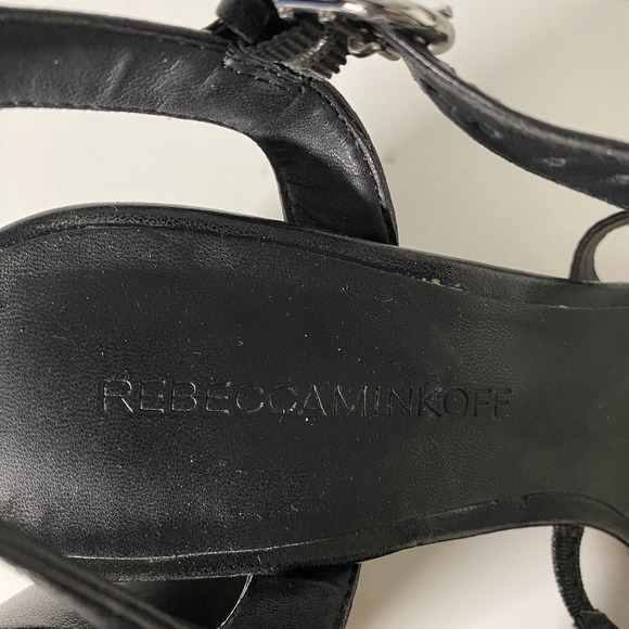 Rebecca Minkoff Lenore Sandal Block Heel Open Toe Black Studded Ankle St… - Picture 8 of 9